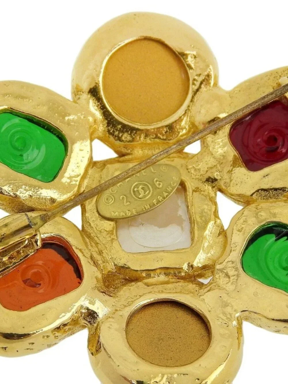 CHANEL Gripoa Brooch vintage multicolor Plated Gold 42.2g Women